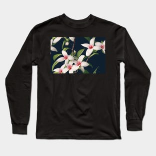 Botanical Drawing of a Frangipani Long Sleeve T-Shirt